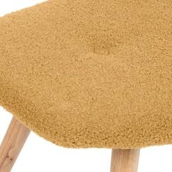 HOMLA PodNożek Moss Teddy Boucle W Tkaninie Teddy Musztardowy 61X41X38 Cm Discount