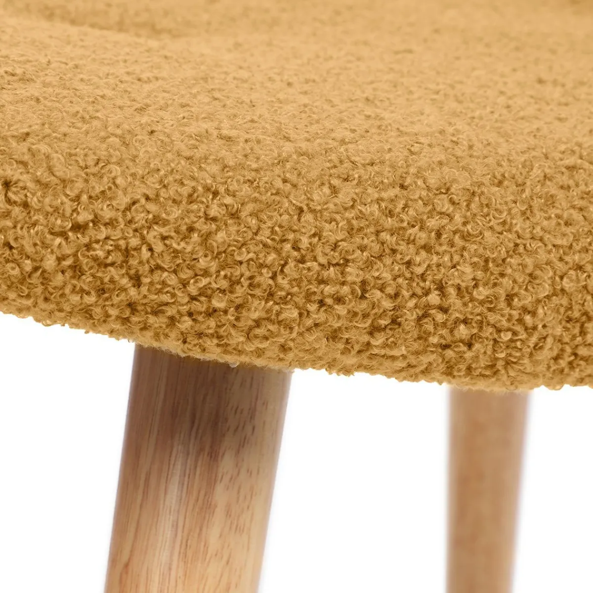 HOMLA PodNożek Moss Teddy Boucle W Tkaninie Teddy Musztardowy 61X41X38 Cm Discount