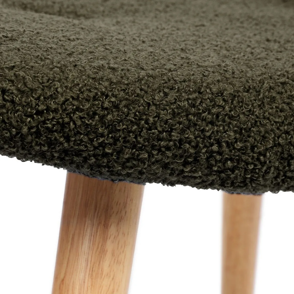HOMLA PodNożek Moss Teddy Boucle W Tkaninie Teddy Zielony 61X41X38 Cm Outlet