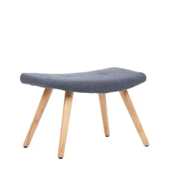 HOMLA PodNożek Moss Teddy Boucle W Tkaninie Teddy Granatowy 61X41X38 Cm Discount