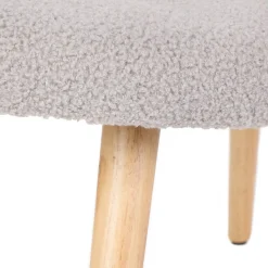 HOMLA PodNożek Moss Teddy Boucle W Tkaninie Teddy Jasno 61X41X38 Cm Szary