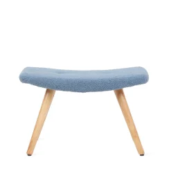 HOMLA PodNożek Moss Teddy Boucle W Tkaninie Teddy 61X41X38 Cm Niebieski New
