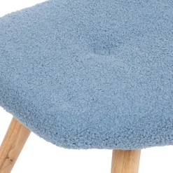 HOMLA PodNożek Moss Teddy Boucle W Tkaninie Teddy 61X41X38 Cm Niebieski New