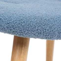 HOMLA PodNożek Moss Teddy Boucle W Tkaninie Teddy 61X41X38 Cm Niebieski New