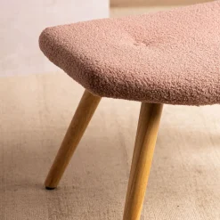 HOMLA PodNożek Moss Teddy Boucle W Tkaninie Teddy 61X41X38 Cm Rozowy Sale