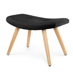 HOMLA PodNożek Moss Welurowy 61X41X38 Cm Czarny