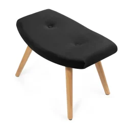 HOMLA PodNożek Moss Welurowy 61X41X38 Cm Czarny