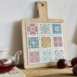 HOMLA Podstawka Ethnic Deska Drewniana Mozaika 20X20Cm Online