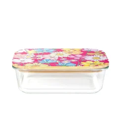 HOMLA Pojemnik Bambou Summer Z Bambusowa Pokrywka W Kwiaty 1,05 L Clearance