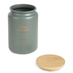 HOMLA Pojemnik Escille Metalowy Z Drewnina Pokrywka 14X9 Cm Discount