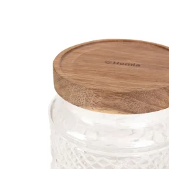 HOMLA Pojemnik Moladri Z Akacjowa Przykrywka 0,6 L Przezroczysty Discount
