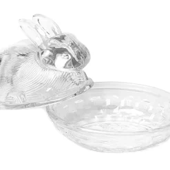HOMLA Pojemnik Tigre Krolik Szklany Z Podstawka 12X9Cm Przezroczysty Best