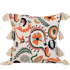 HOMLA Poszewka Archa W Kolorowy Wzor Z Fredzlami 45X45 Cm New