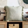 HOMLA Poszewka Drel Z Fredzlami Pistacjowa 45X45 Cm Zielony Outlet