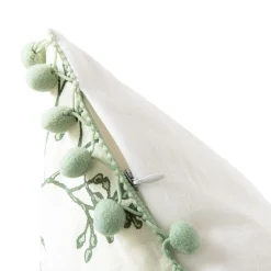 HOMLA Poszewka Ervas Ecru Z Motywem Roslinnym 45X45 Cm Wielokolorowy Outlet