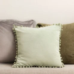 HOMLA Poszewka Eslov Pistacjowa Z Pomponami 45X45 Cm Zielony New