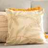HOMLA Poszewka Freja W Wyszywane Liscie Bezowa 45X45 Cm Wielokolorowy New