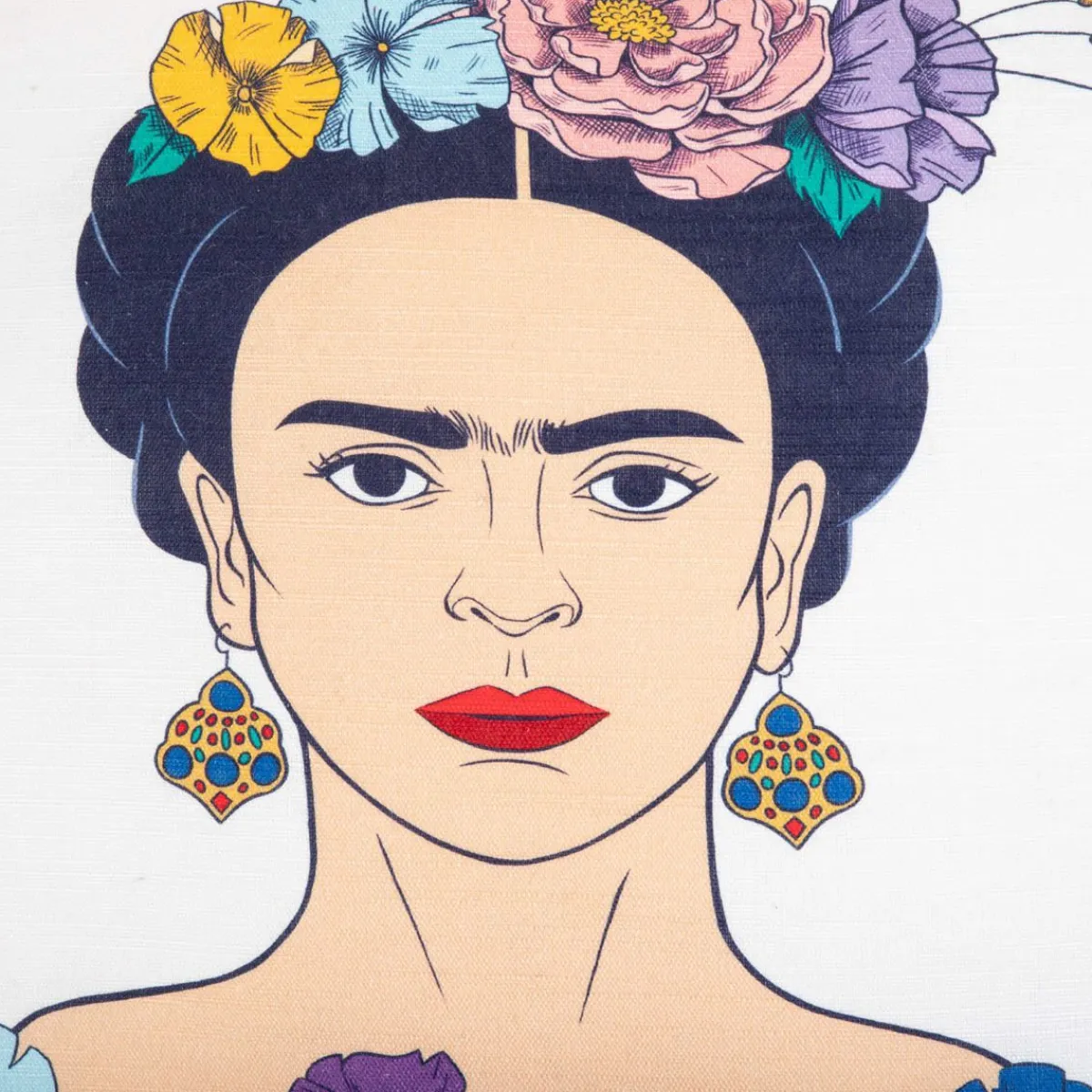 HOMLA Poszewka Frida Kahlo Z Granatowymi Fredzlami 45X45 Cm Hot