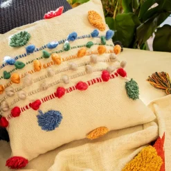 HOMLA Poszewka Ida W Kolorowe Nitki I Fredzle 45X45 Cm Wielokolorowy Discount