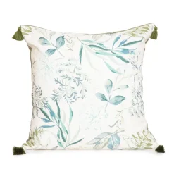 HOMLA Poszewka Lempi W Liscie Oliwkowa Z Fredzlami 45X45 Cm Wielokolorowy Clearance