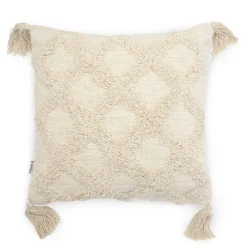 HOMLA Poszewka Monto Bezowa Z Fredzlami I Zdobieniami 45X45 Cm Naturalny New