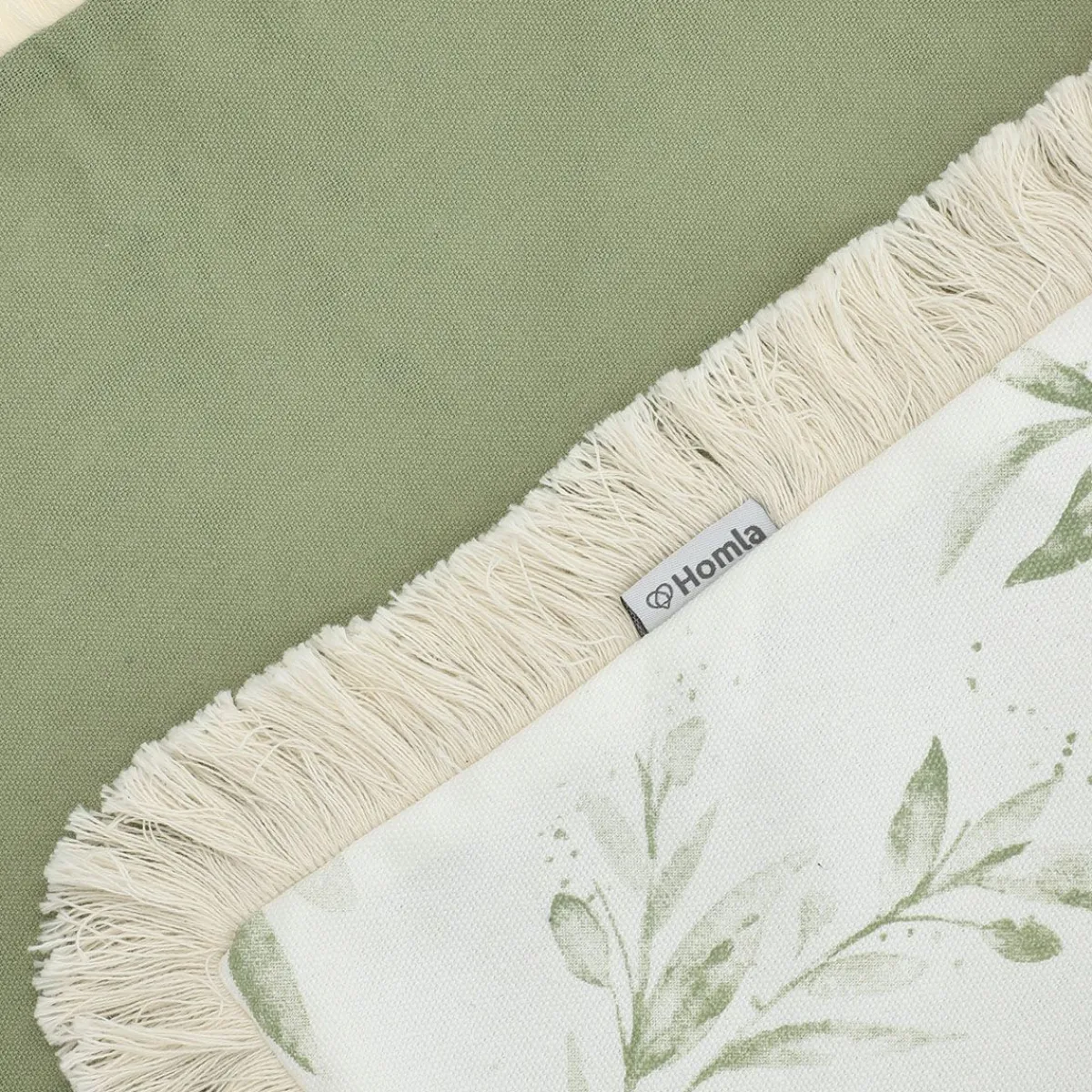 HOMLA Poszewka Pistacio Lisc Eukaliptusa 45X45 Cm Bialy