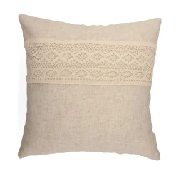 HOMLA Poszewka Renda Bezowa Z Koronka 45X45 Cm Naturalny Sale