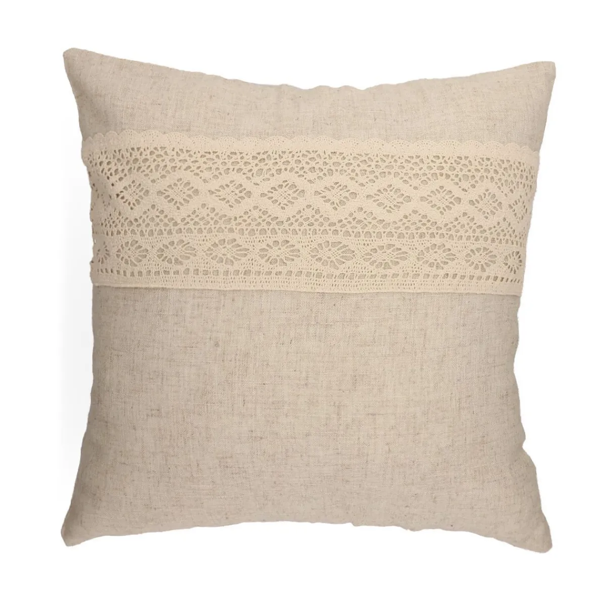 HOMLA Poszewka Renda Bezowa Z Koronka 45X45 Cm Naturalny Sale