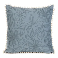 HOMLA Poszewka Tomar Z Pomponami Niebieska 45X45 Cm Sale