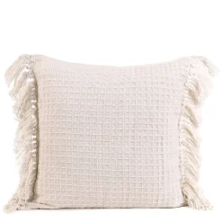 HOMLA Poszewka Vaffel Z Fredzlami 45X45 Cm Ecru Hot