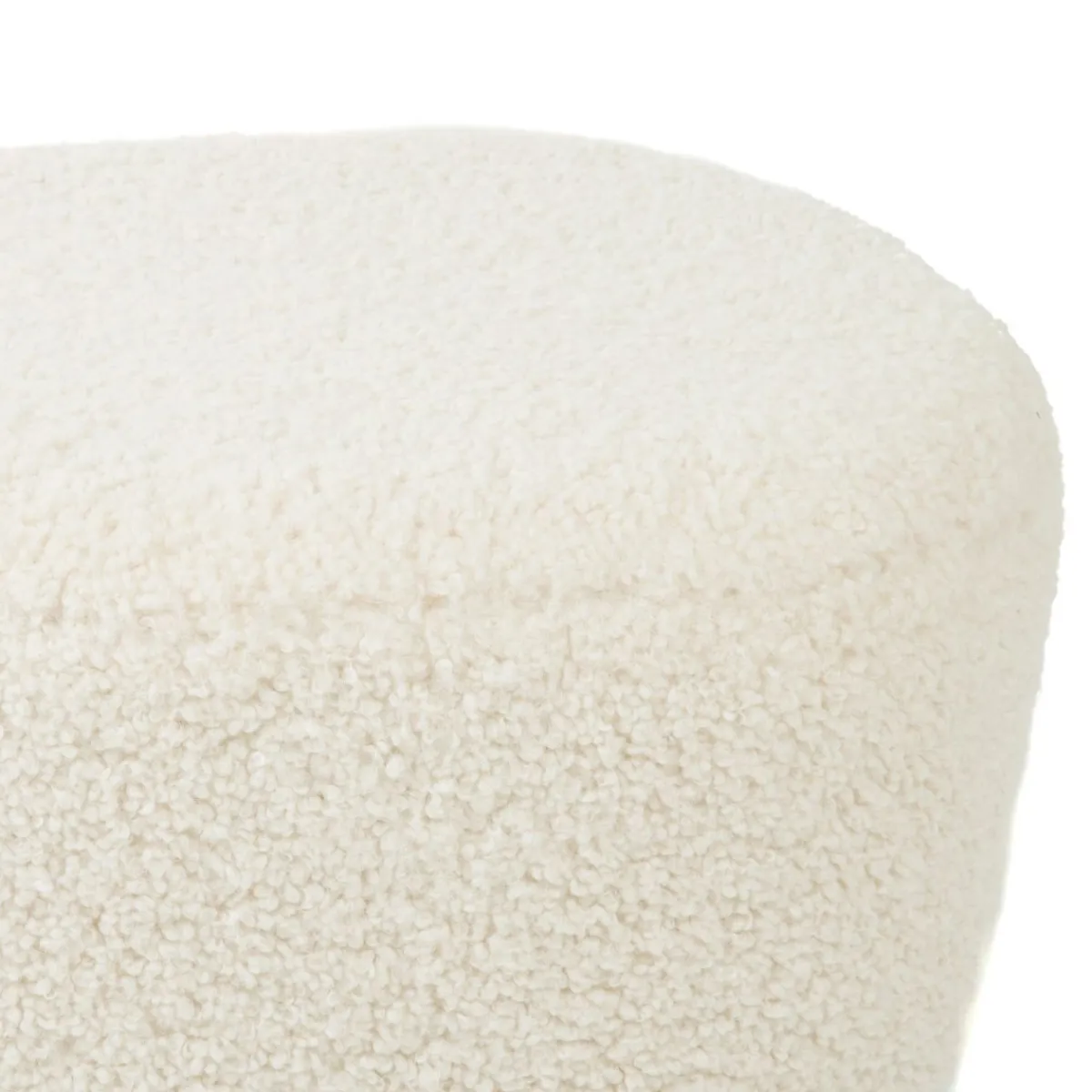 HOMLA Pufa Alda Boogie Bezowa W Tkaninie Teddy 50X40X31 Cm Bezowy New