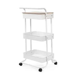 HOMLA Regal Na Kolkach Hylla Metalowy 90X43X42Cm Bialy Hot