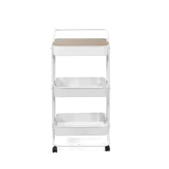HOMLA Regal Na Kolkach Hylla Metalowy 90X43X42Cm Bialy Hot