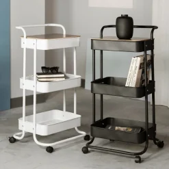 HOMLA Regal Na Kolkach Hylla Metalowy 90X43X42Cm Czarny Discount