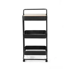HOMLA Regal Na Kolkach Hylla Metalowy 90X43X42Cm Czarny Discount