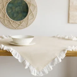 HOMLA Serweta Linela Z Bawelniana Falbanka 80X80 Cm Clearance