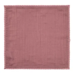 HOMLA Serwetka Elin Muslinowa Z Koronkowa Lamowka Rozowa 40X40 Discount