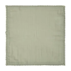 HOMLA Serwetka Elin Muslinowa Z Koronkowa Lamowka Pistacjowa 40X40 Cm Best