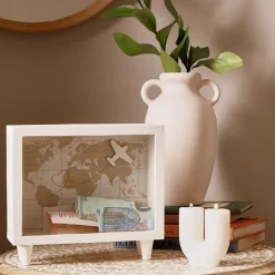 HOMLA Skarbonka Moneybox Next Adventure Biala 21X7X19 Cm Bialy Clearance