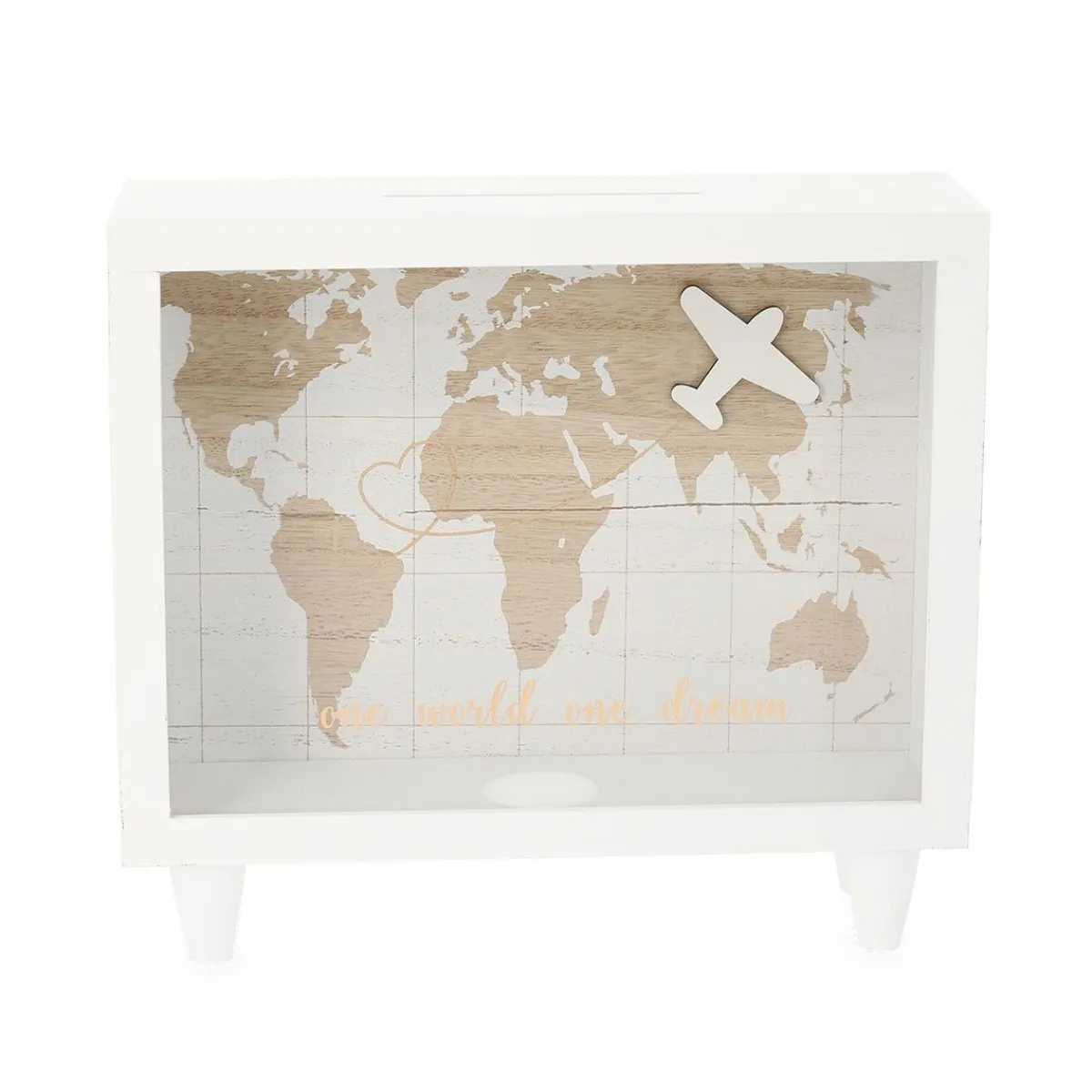 HOMLA Skarbonka Moneybox Next Adventure Biala 21X7X19 Cm Bialy Clearance
