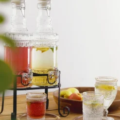 HOMLA Sloik Emica Z Kranikiem Podwojny 2X2L Przezroczysty Hot
