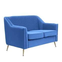 HOMLA Sofa Avant Sofa 2-Osobowa, Welurowa Granatowa 127X82X81.5 Cm Online