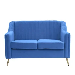 HOMLA Sofa Avant Sofa 2-Osobowa, Welurowa Granatowa 127X82X81.5 Cm Online