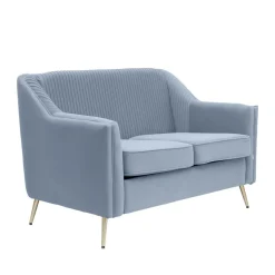 HOMLA Sofa Avant Sofa 2-Osobowa, Welurowa Szara 127X82X81.5 Cm Online