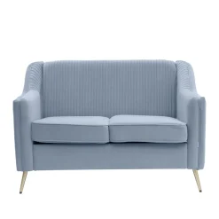HOMLA Sofa Avant Sofa 2-Osobowa, Welurowa Szara 127X82X81.5 Cm Online