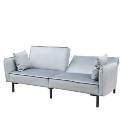 HOMLA Sofa Canto 3-Osobowa, Z Funkcja Spania, Welurowa Szara 199X90X85 Cm Online
