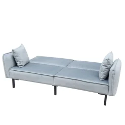HOMLA Sofa Canto 3-Osobowa, Z Funkcja Spania, Welurowa Szara 199X90X85 Cm Online