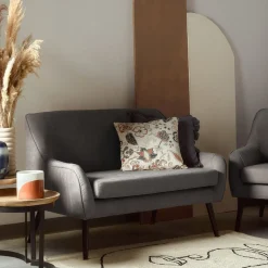 HOMLA Sofa Ella W Tkaninie Ciemnoszara 122X70X84 Cm Szary Online