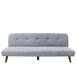 HOMLA Sofa Rinko Sofa 3-Osobowa, Z Funkcja Spania, Welurowa Ciemnoszara 195X81X74 Cm Outlet