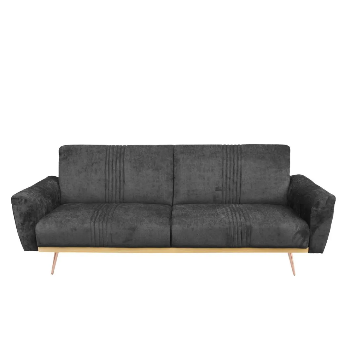 HOMLA Sofa Samtige 3-Osobowa, Z Funkcja Spania, Czarna 212X84X86.5 Cm Best